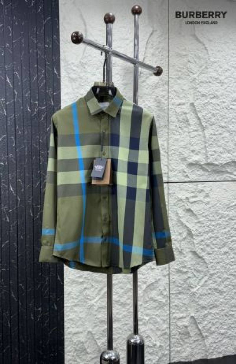 Burbery Signature Full Sleeves Shirt Green