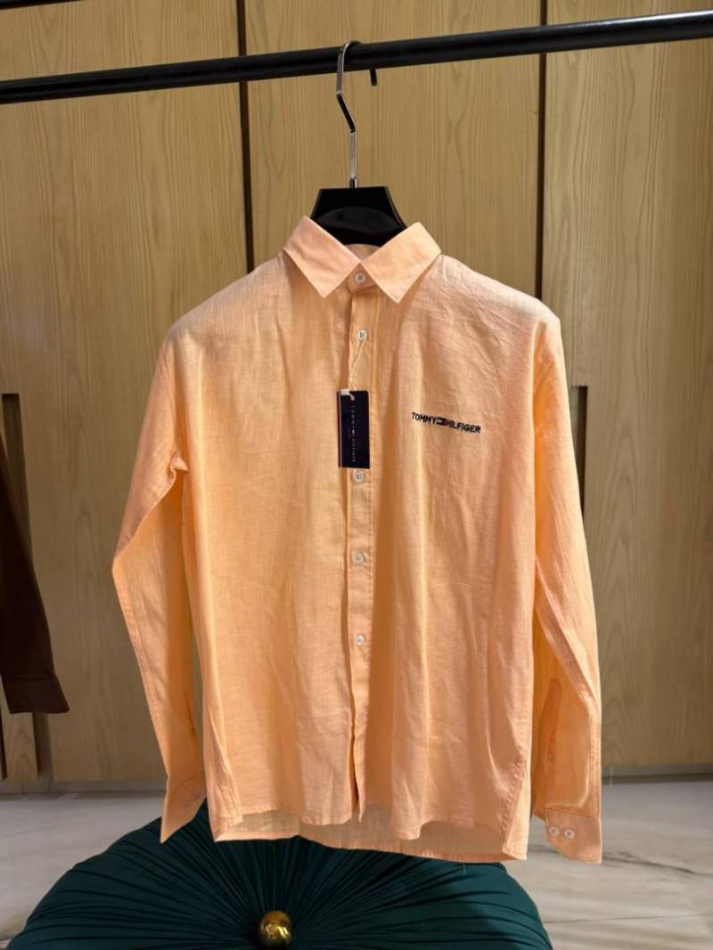 TOM-Y HILFIGER IMPORTED STORE ARTICLE SHIRT LINEN FABRIC