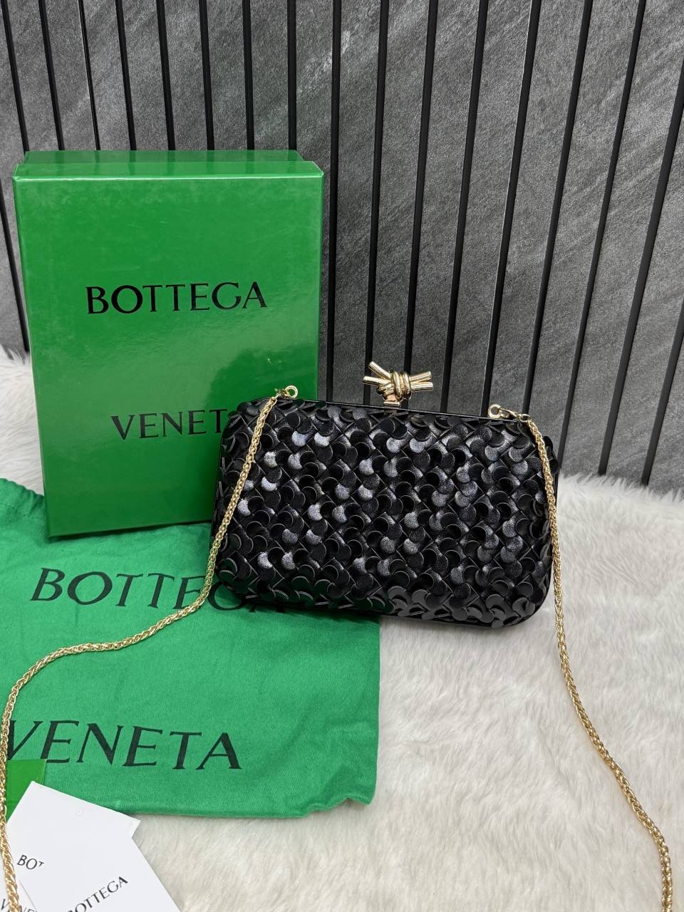 Bottega_Veneta_Black_67_Knot_Leather_Clutch_With_OriginalBox_DustCover_Highend
