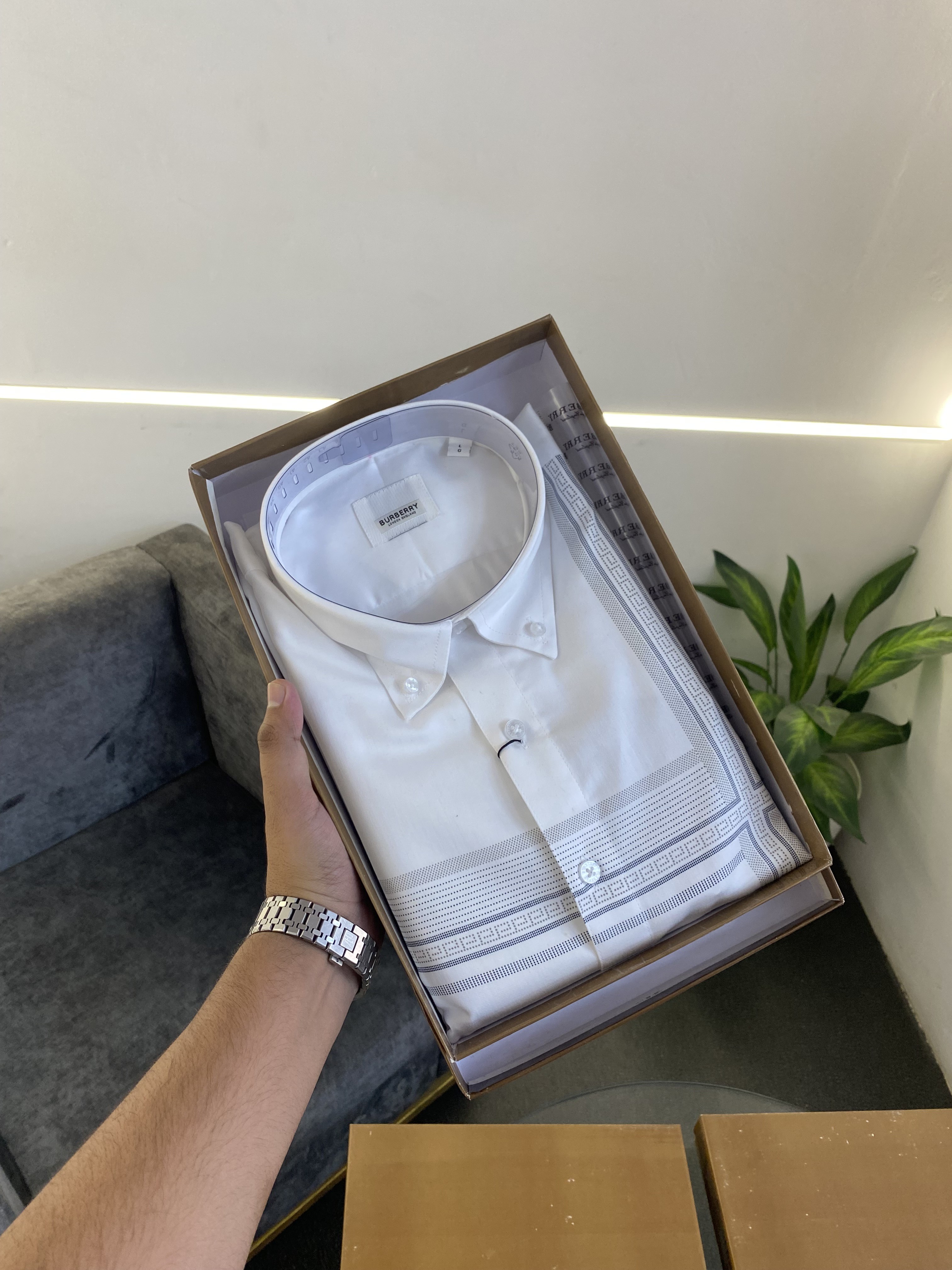 Burbery box pack imported shirt white