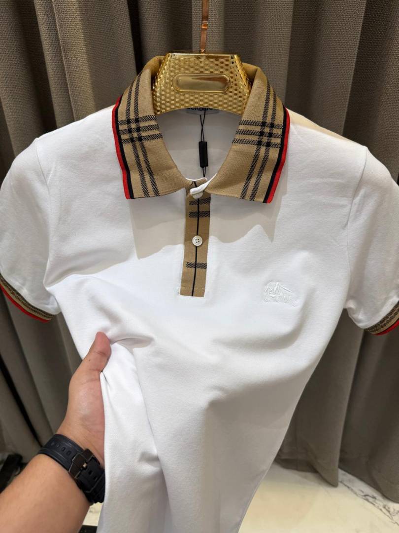 Burbery Signature Polo T-shirt White