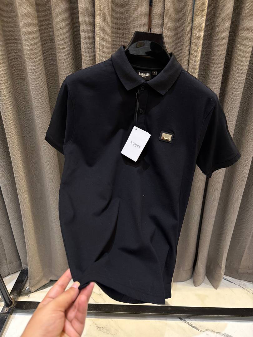 Balman Chest Logo Polo T-shirt Black