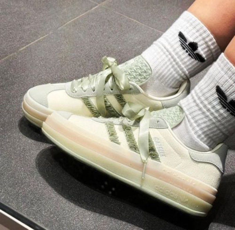 ADIDDAS GAZELLE BOLD HALO GREEN RUFFLE WOMEN