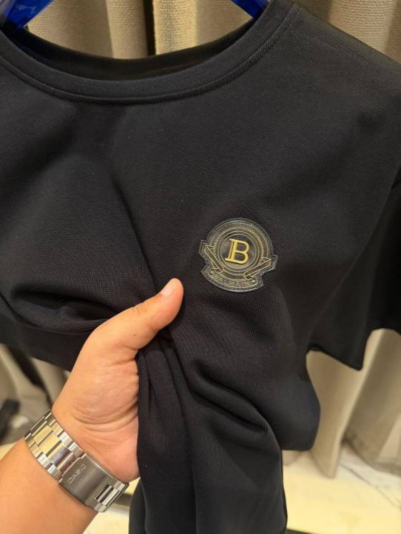 Balmai Chest Logo Round Neck T-shirt Black