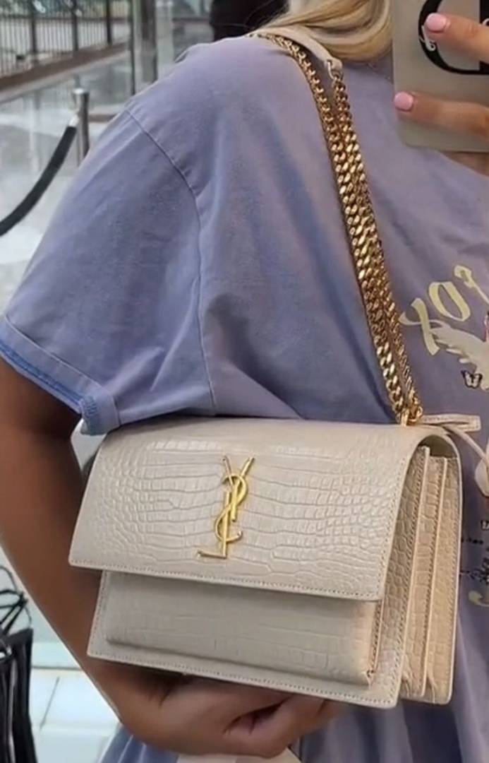 Ysl sunset Crocodile Skin 2504 Shoulder Bag With Original Box & DustCover