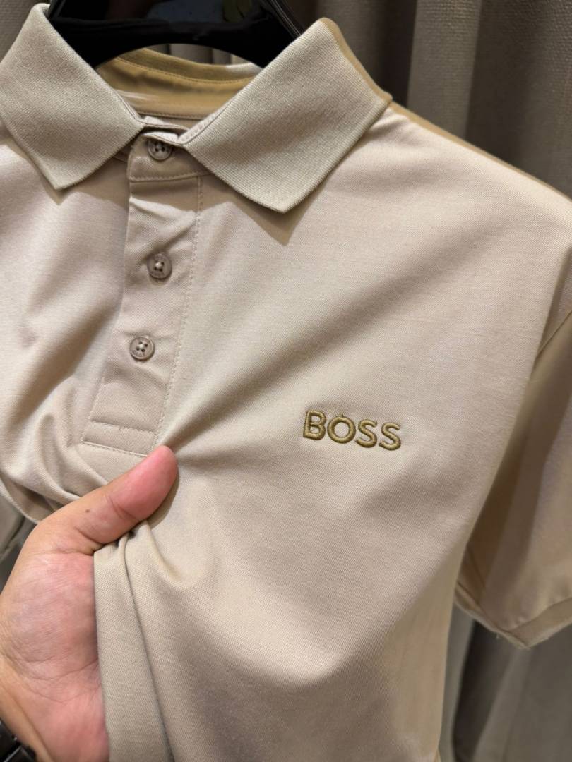 Boss Chest Logo Polo T-shirt Coffee