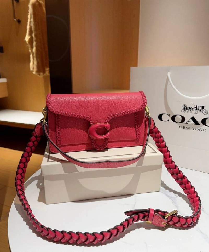 Coaach Tabby 26 Elite Quality Shoulder Bag With OG Box & Dust Bag & 2 Belts (Wine - 665)