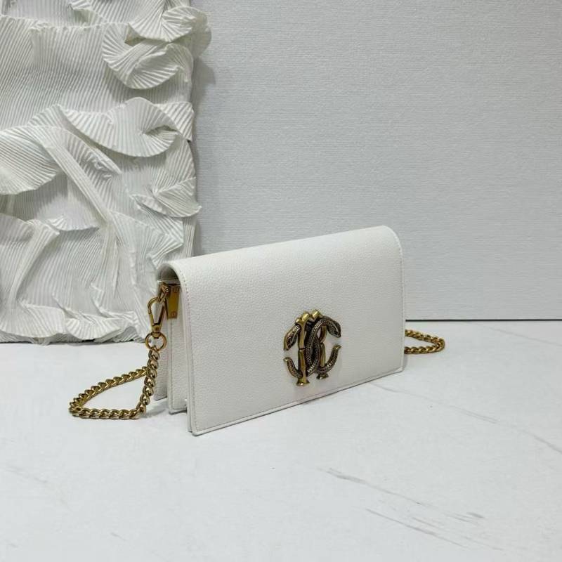 Roberto Cavalli RC Logo White Shoulder Sling Bag With Original Box