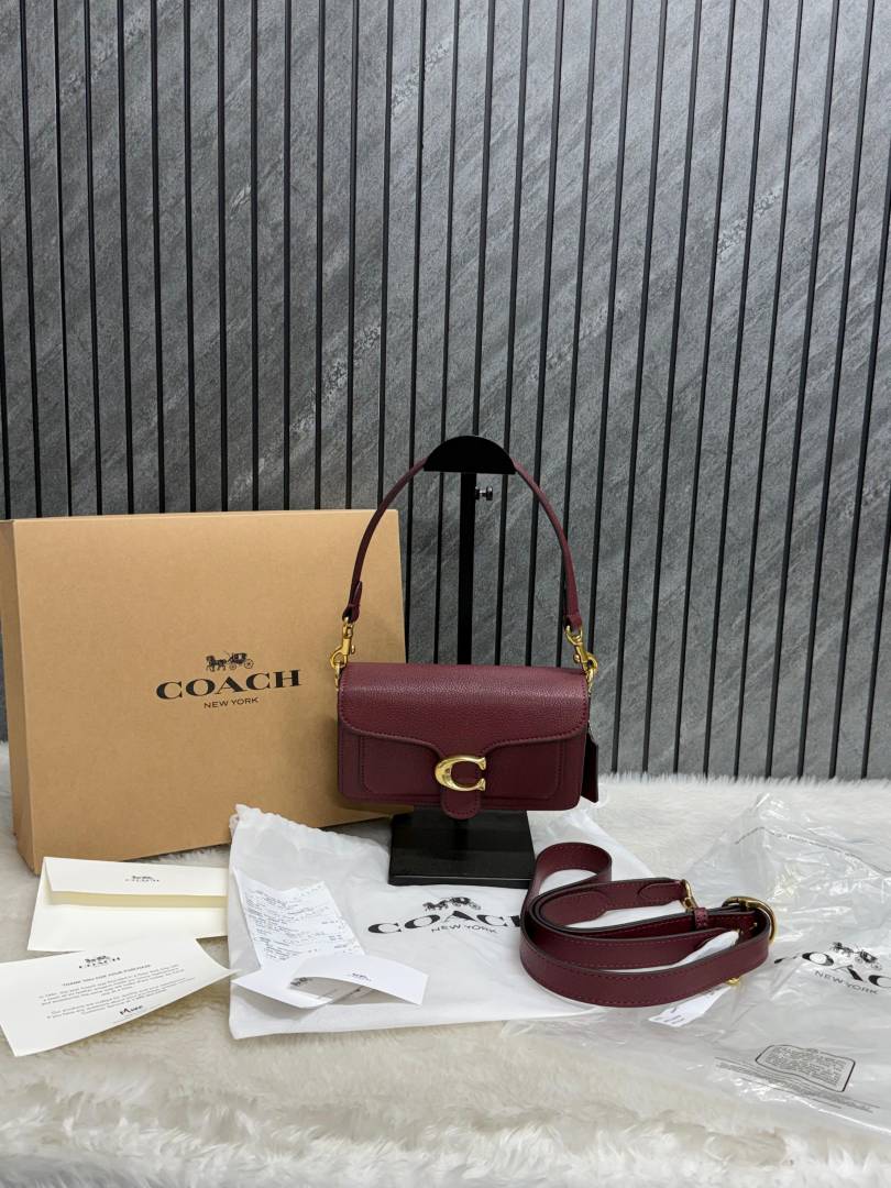 Coacch CB Tabby 20 Wine Highend With Original Box CarryBag & DustCover (Highend With Inside Flap Branding)