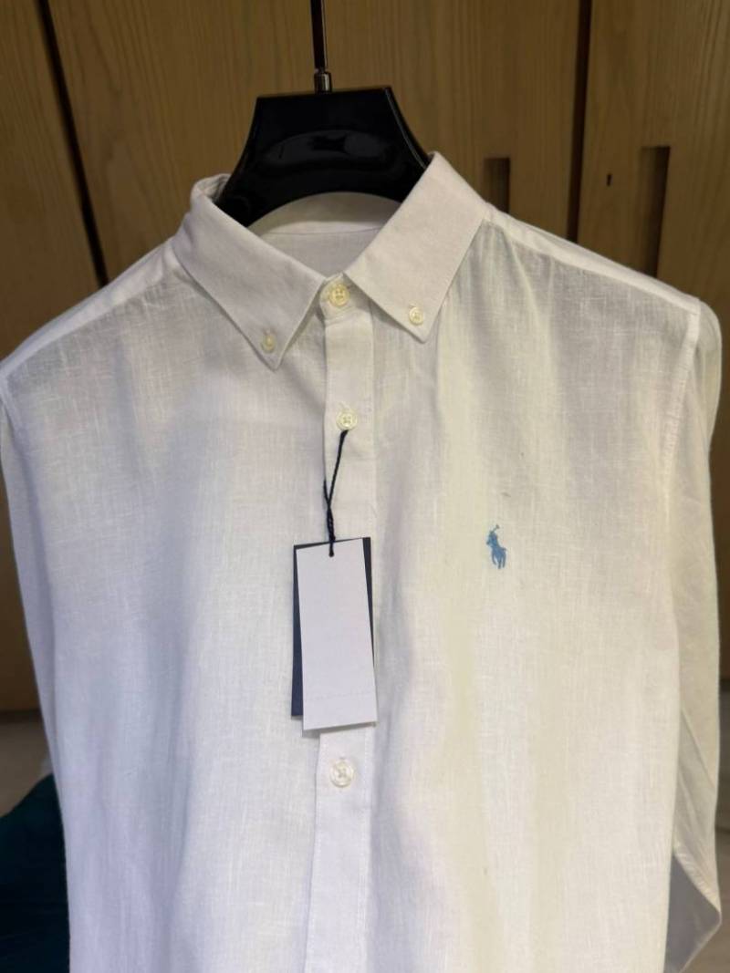 RALPx-H L-xAUREN P-OLO IMPORTED STORE ARTICLE SHIRT linen fabric