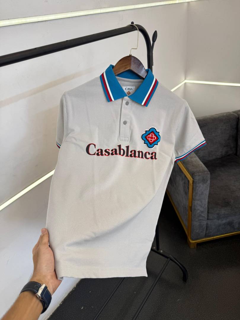 Casablanca imported box pack polo Tshirt grey