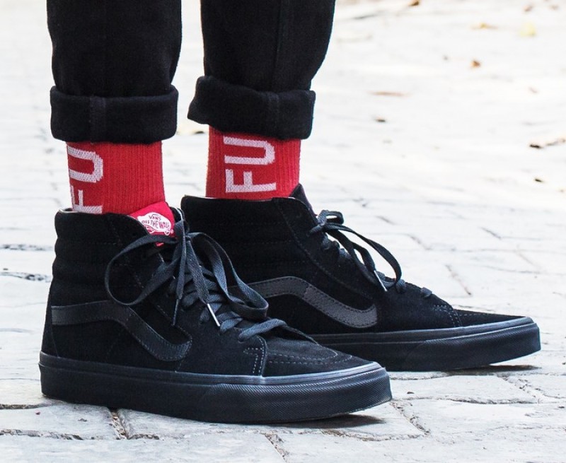 Vans SK8 High Top Sneaker All Black--