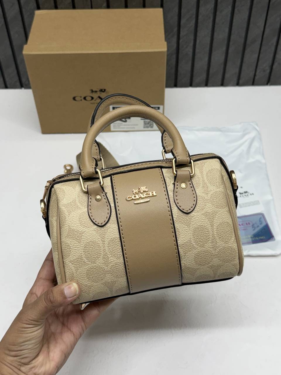 Coacch Rowan Mini Milk Tea With OriginalBox DustCover