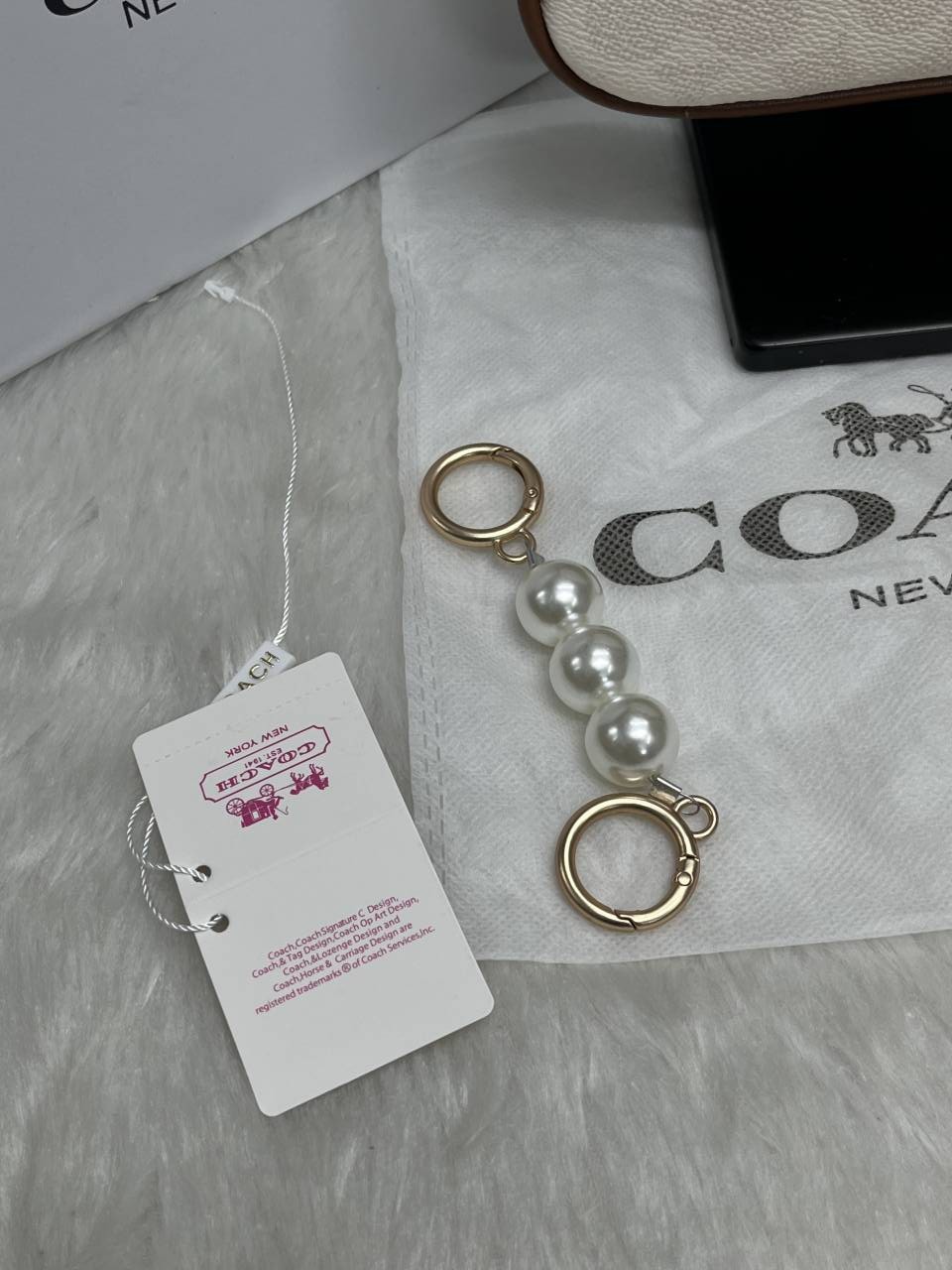 Coacch Nolita Br-White-Mono With Original Box DustCover & Pearl charm