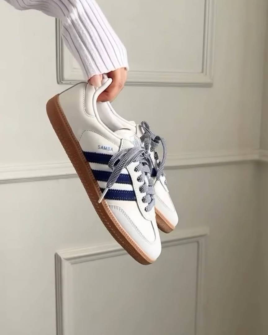 Adiddas Samba White Blue Leather