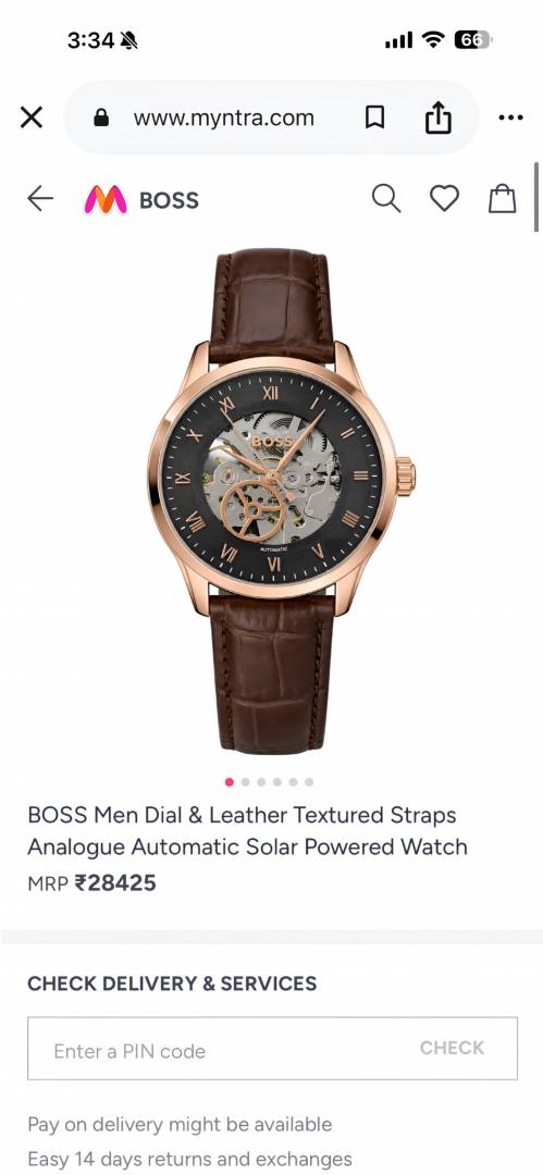 BOSS Principle Skeleton Mens Automatic Brown copper