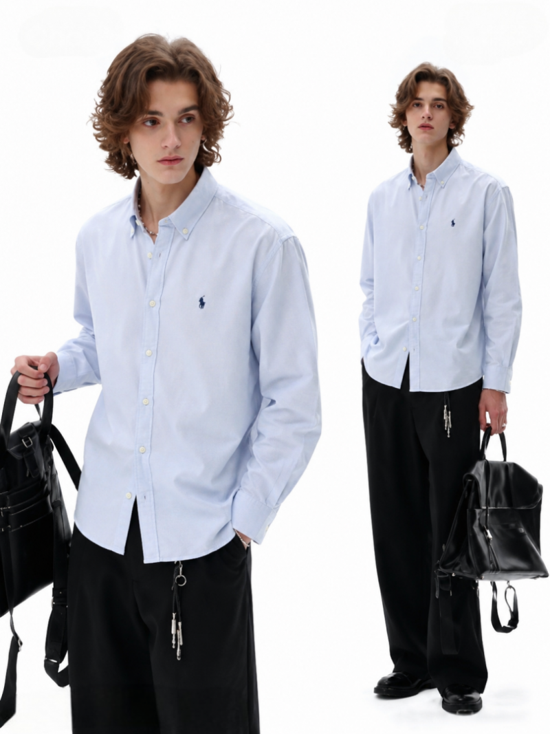 RALPx-H xL-AUREN P-OLO IMPORTED STORE ARTICLE SHIRT linen fabric