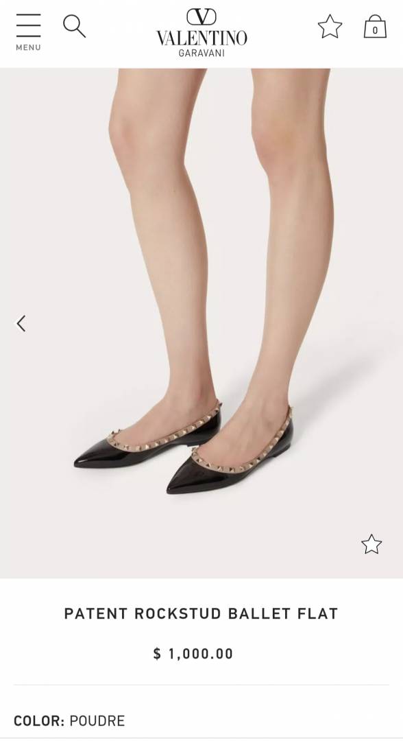 Valentyno_Rockstud_Patent_Black_Ballerina_Flats_For_Women_With_Original_Box_And_Carry_Bag