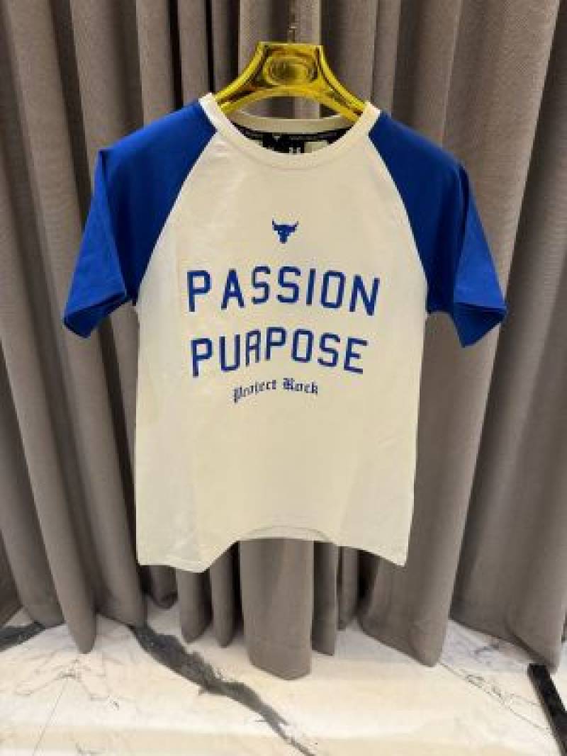 Sale Under Armor Round Neck T-shirt white blue Camouflage