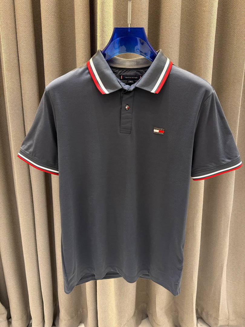 Tommy Hilfige Chest Logo Polo T-shirt Grey