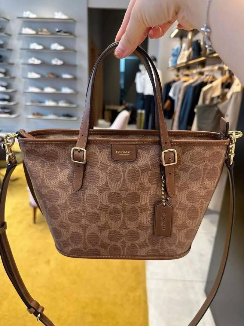 Coacch Taxi 21 Apricot Brown SmallTote With OriginalBox DustCover