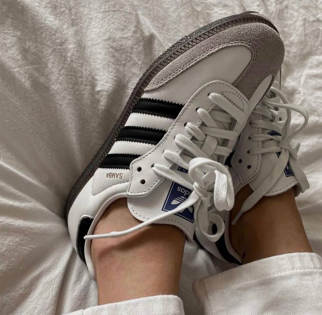 ADIDDAS SAMBA WHITE BLACK SPECIAL BIG SIZE WITH KEYCHAIN MENS FIX