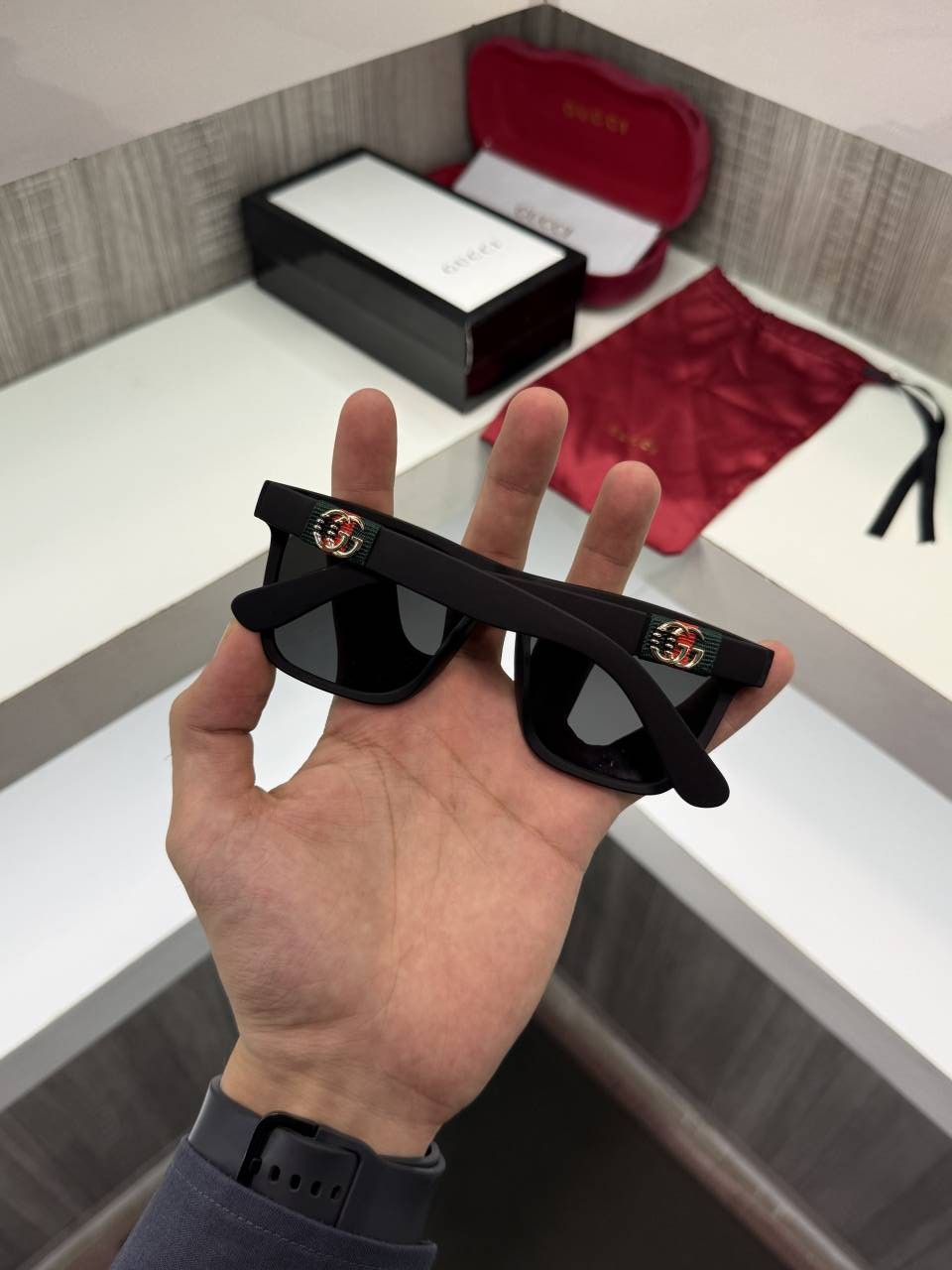 Guchi 1390 Premium sunglass (Matt Black)