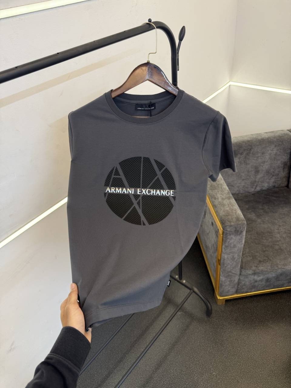 AX grey turkey imported 3d print round neck tshirt