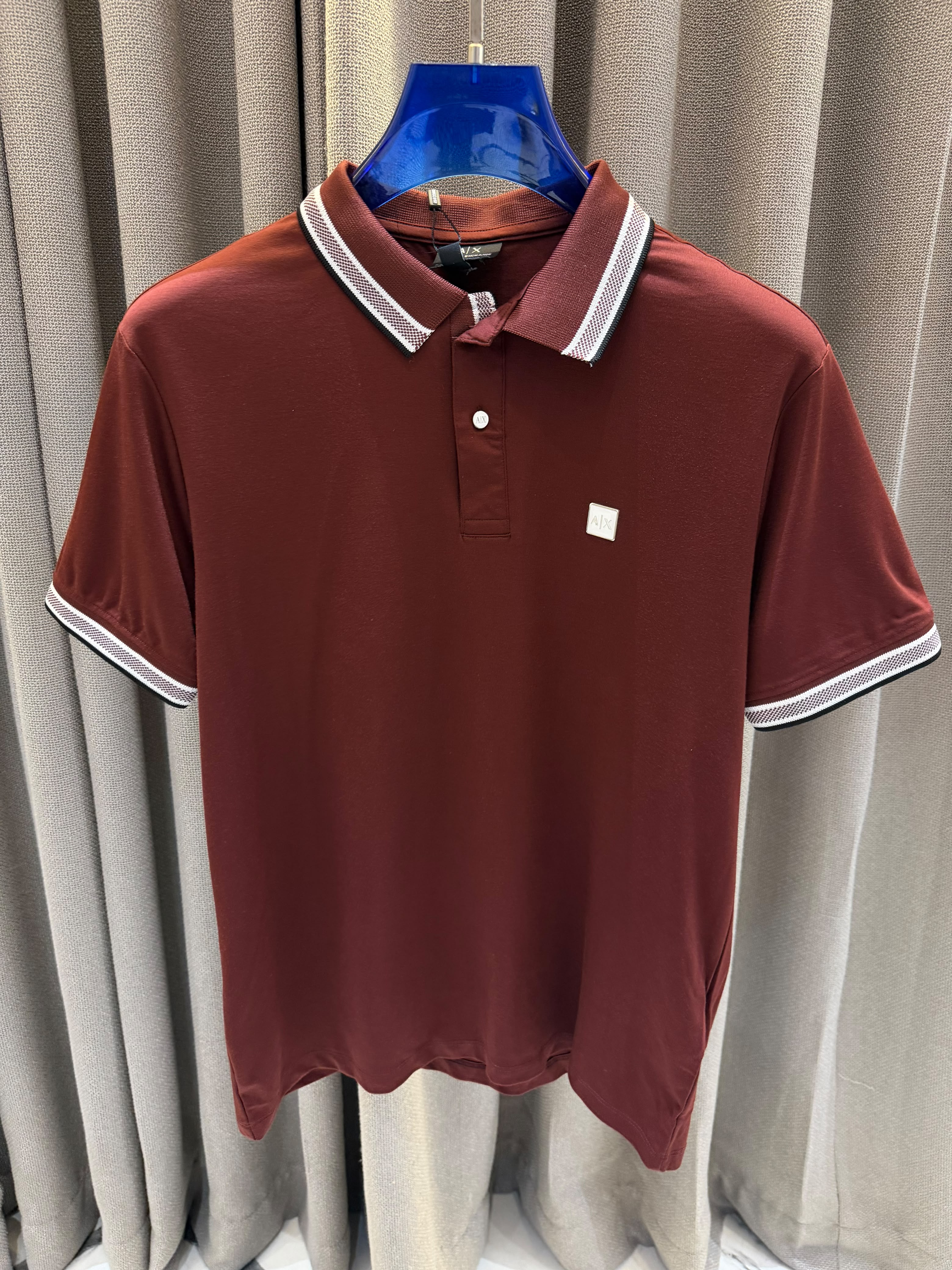 AX Chest Logo Polo T-shirt Maroon
