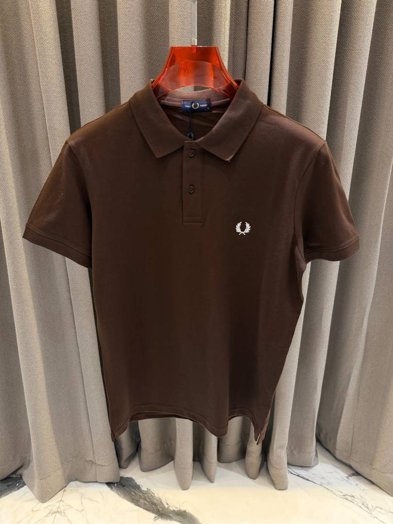 Fred Perry Chest Logo Polo T-shirt Dark Brown