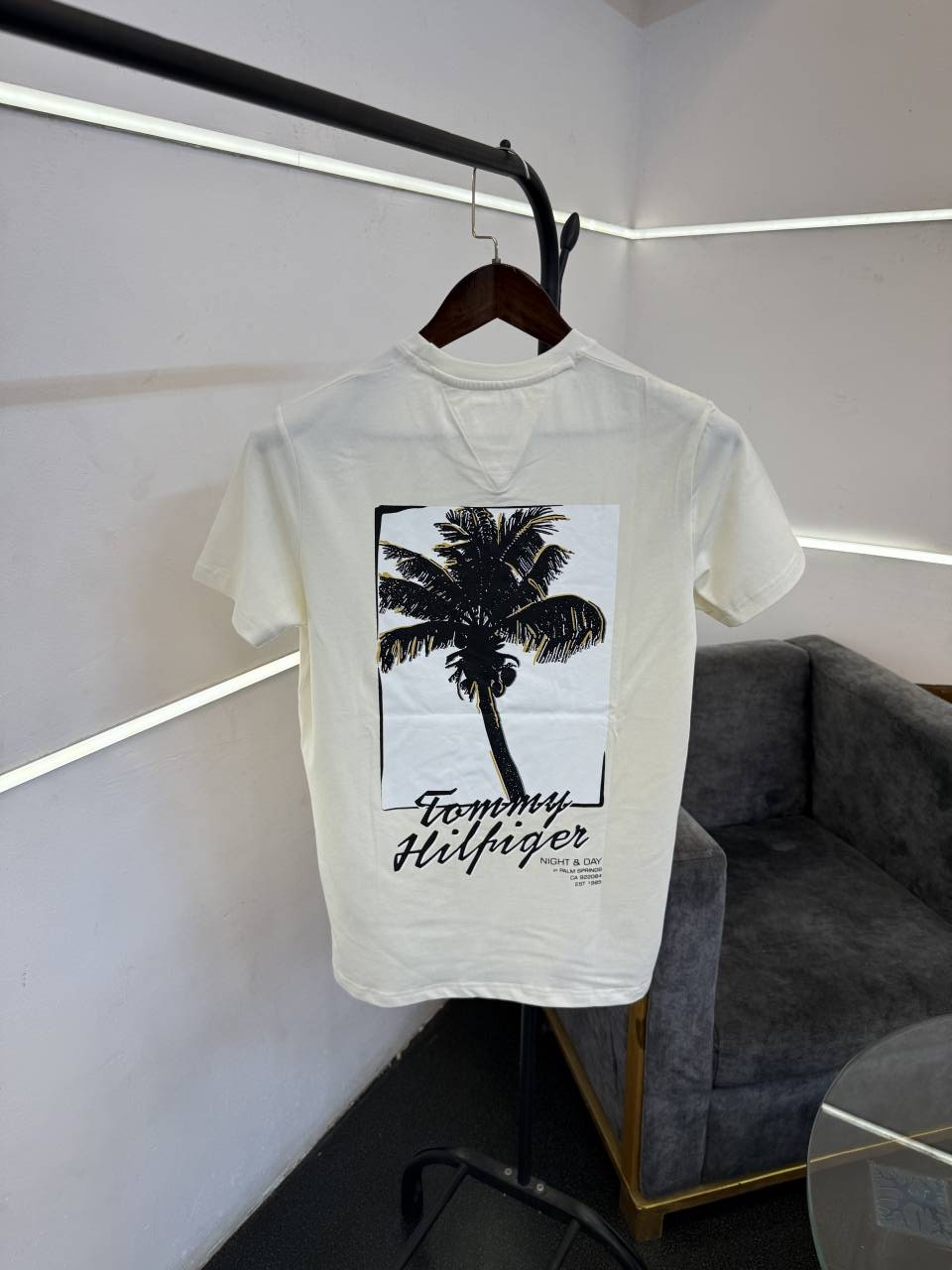 Tommyy hilfiger cream off imported round neck tshirt