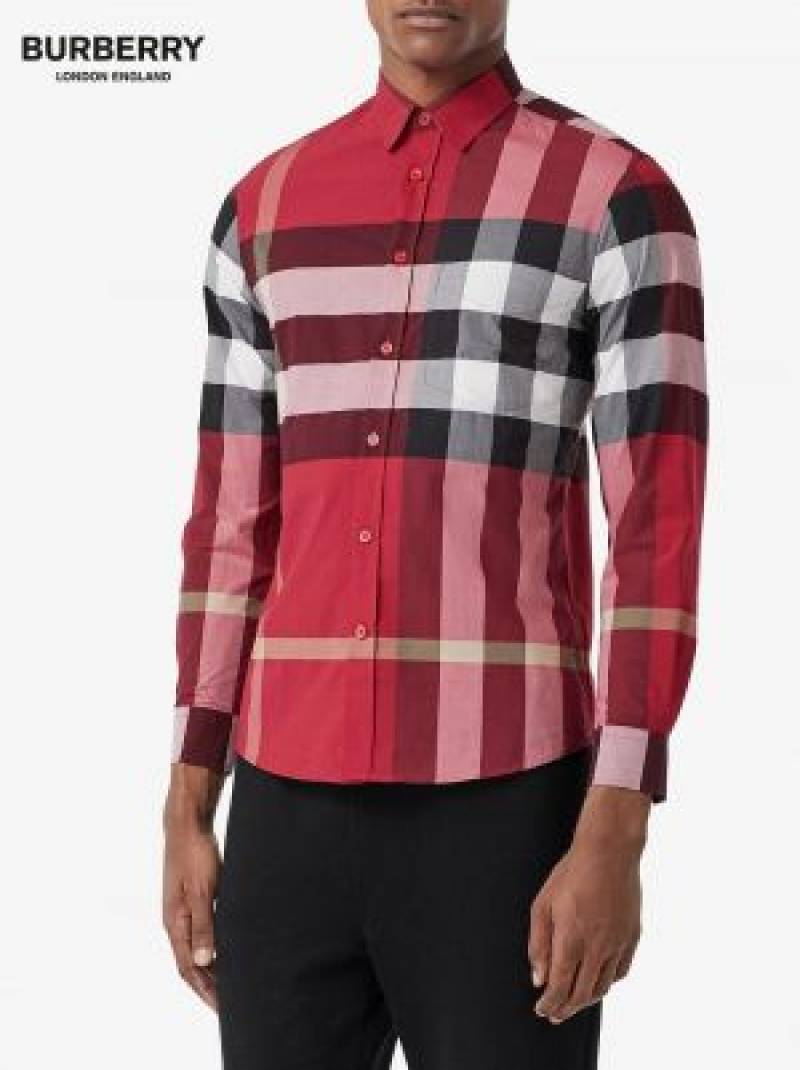 Burberr_Signature Full Sleeves Shirt red