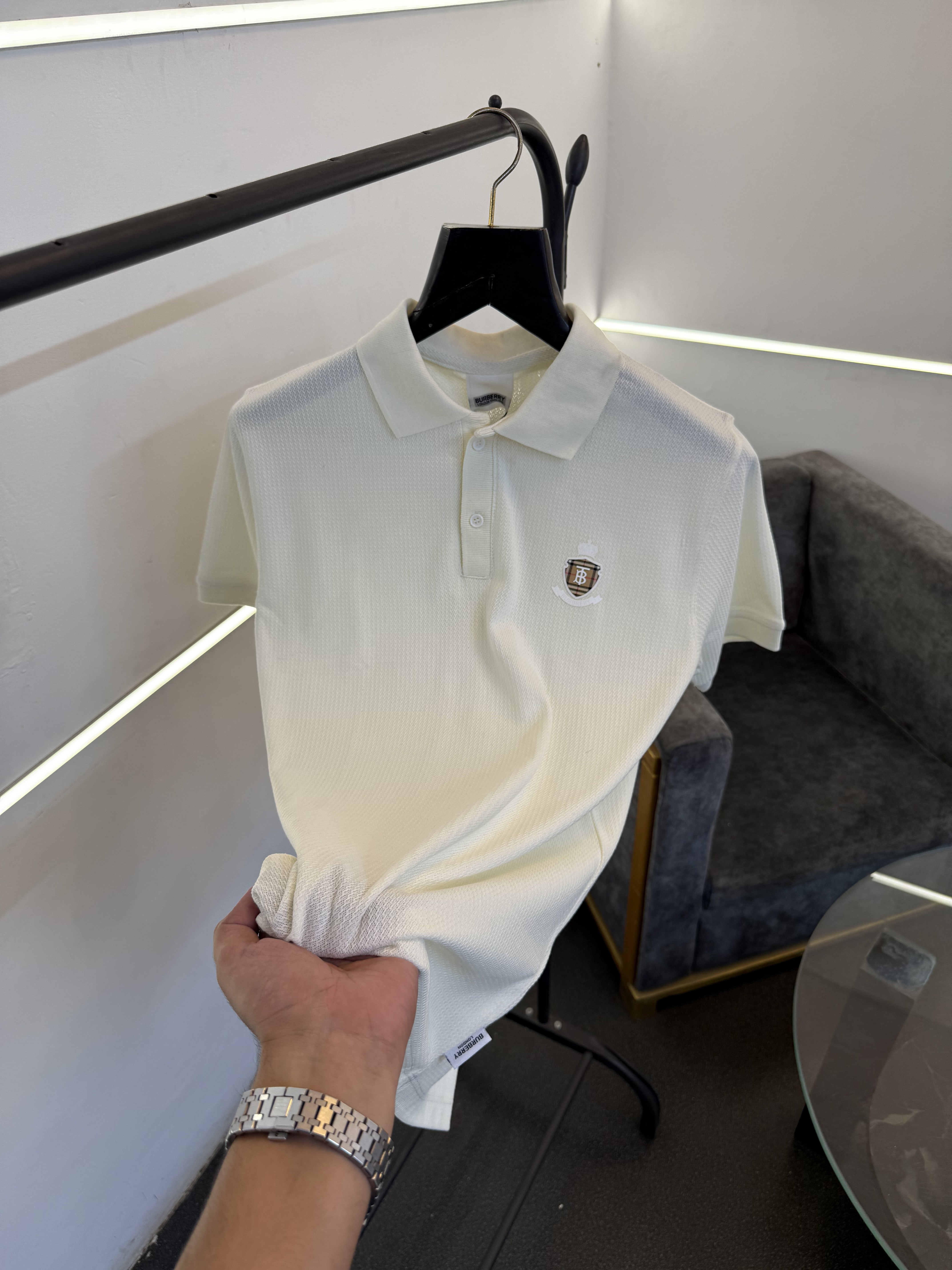 Burbery cream turkish imported knitted polo