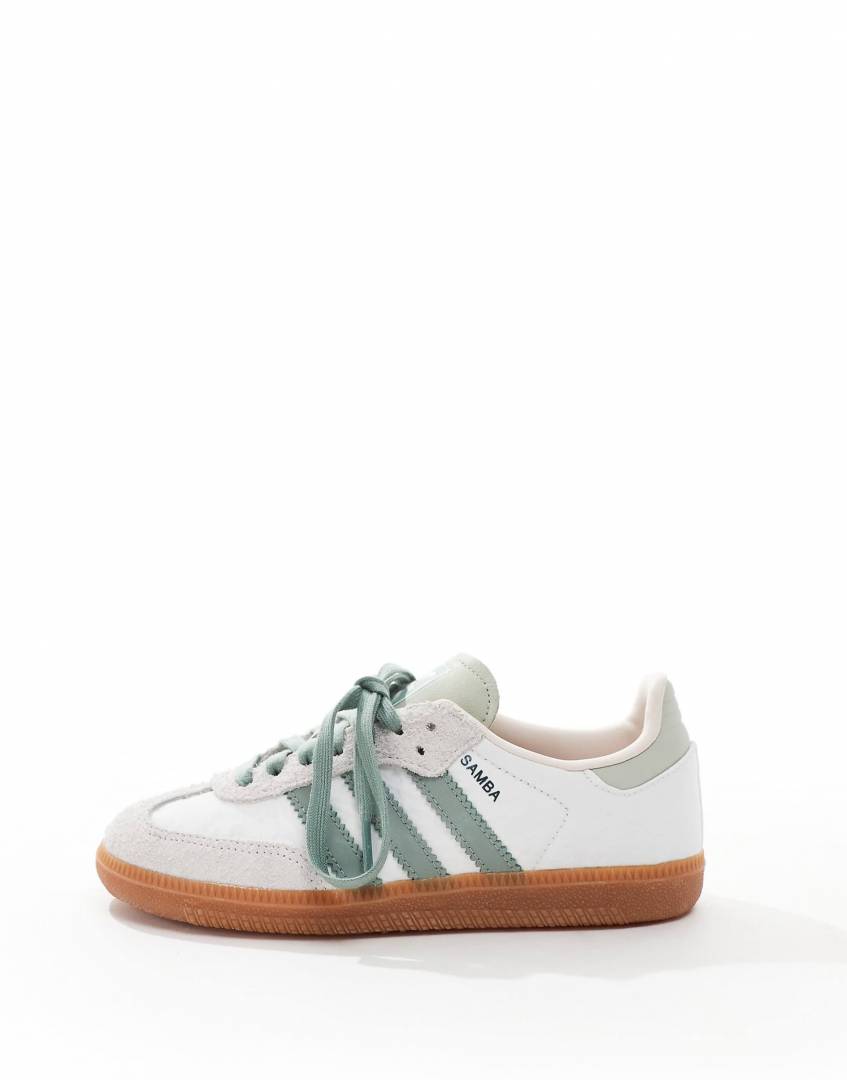 Adiddas Samba Silver Green Suede Fix