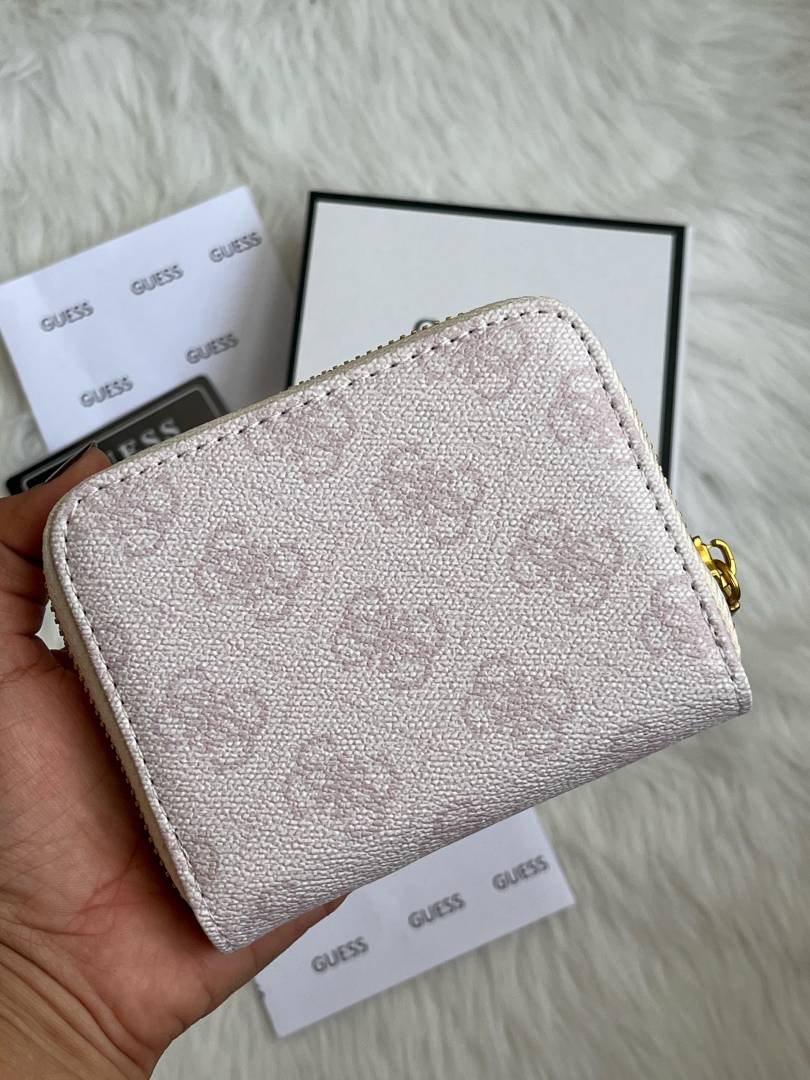 Guess 001 Light Purple Mini Wallet With Original Box Dust Cover Card Premium Packaging
