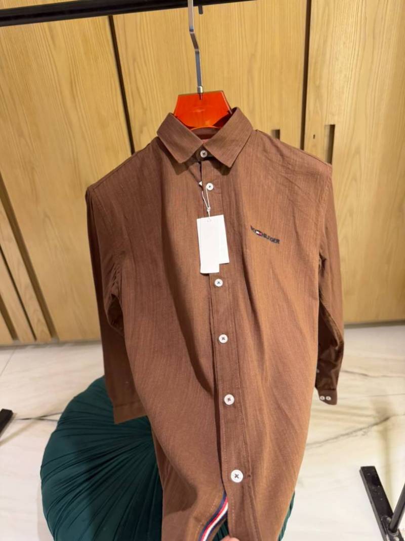 TOM-Y HILFIGER IMPORTED STORE ARTICLE SHIRT LINEN FABRIC