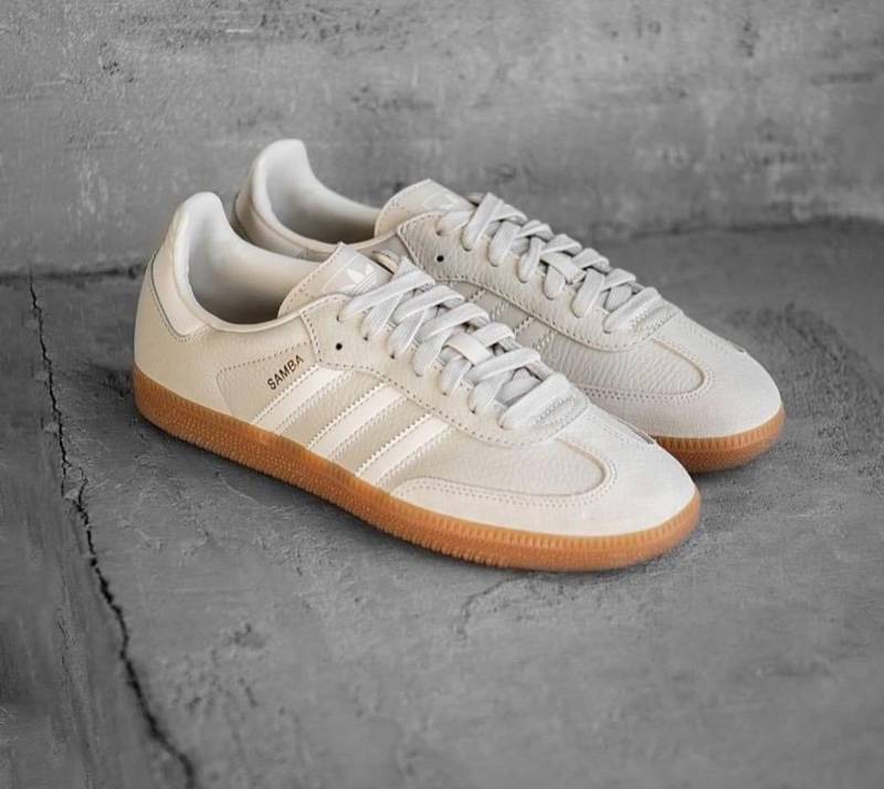 Adiddas Samba Beige Aluminum Gum Men Leather Quality