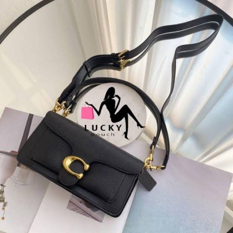 Coaach Tabby 26 Exclusive Quality Shoulder Bag With OG Box & Dust Bag & 2 Belts (Black - 1203)