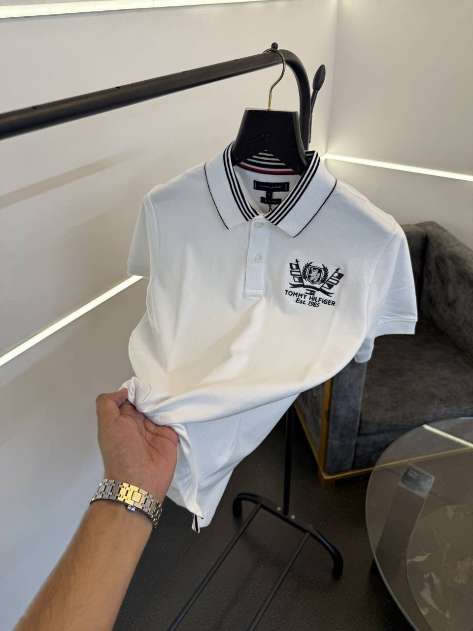 Tommy hilfigar imported polo tshirt white sale