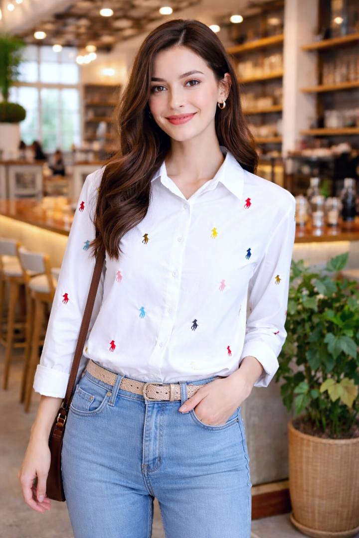 RL POLO LOGO SHIRT WHITE S141-W