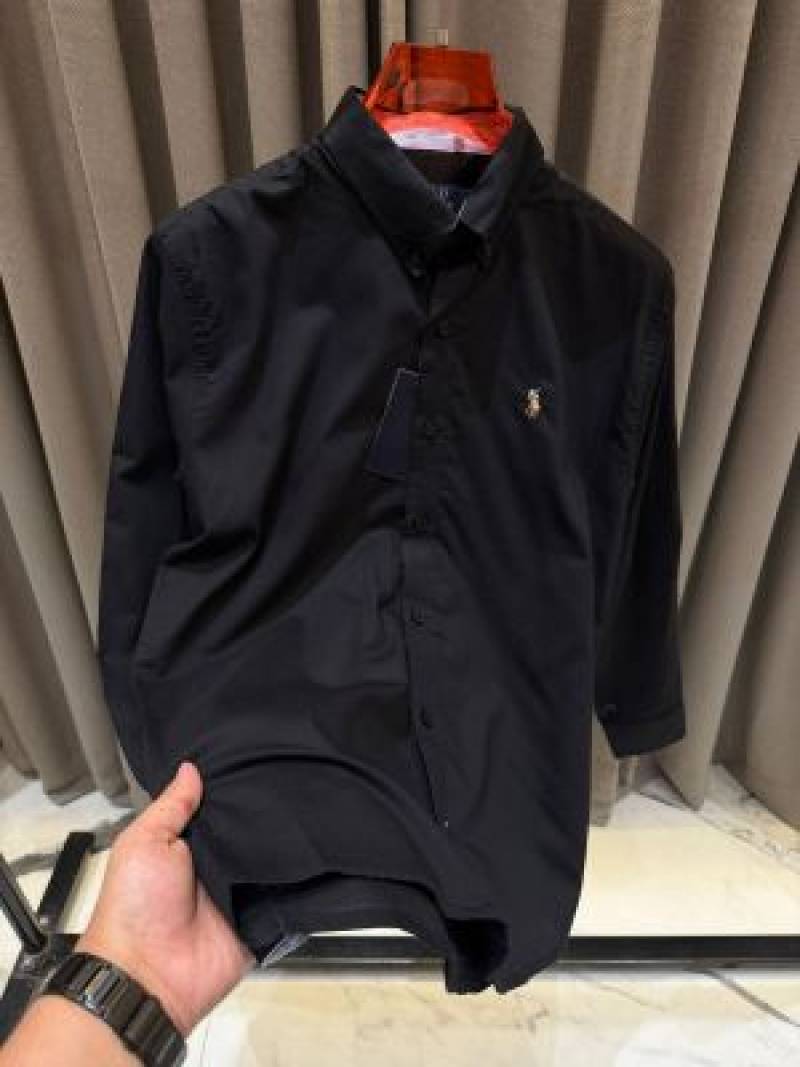 RL_Chest Logo Full Sleeves Shirt Black