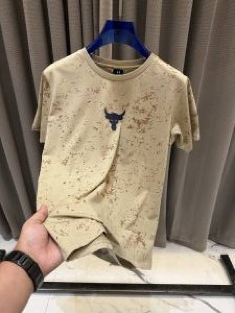 Under Armor imported Primium midel Brand Logo T-shirt Beigh