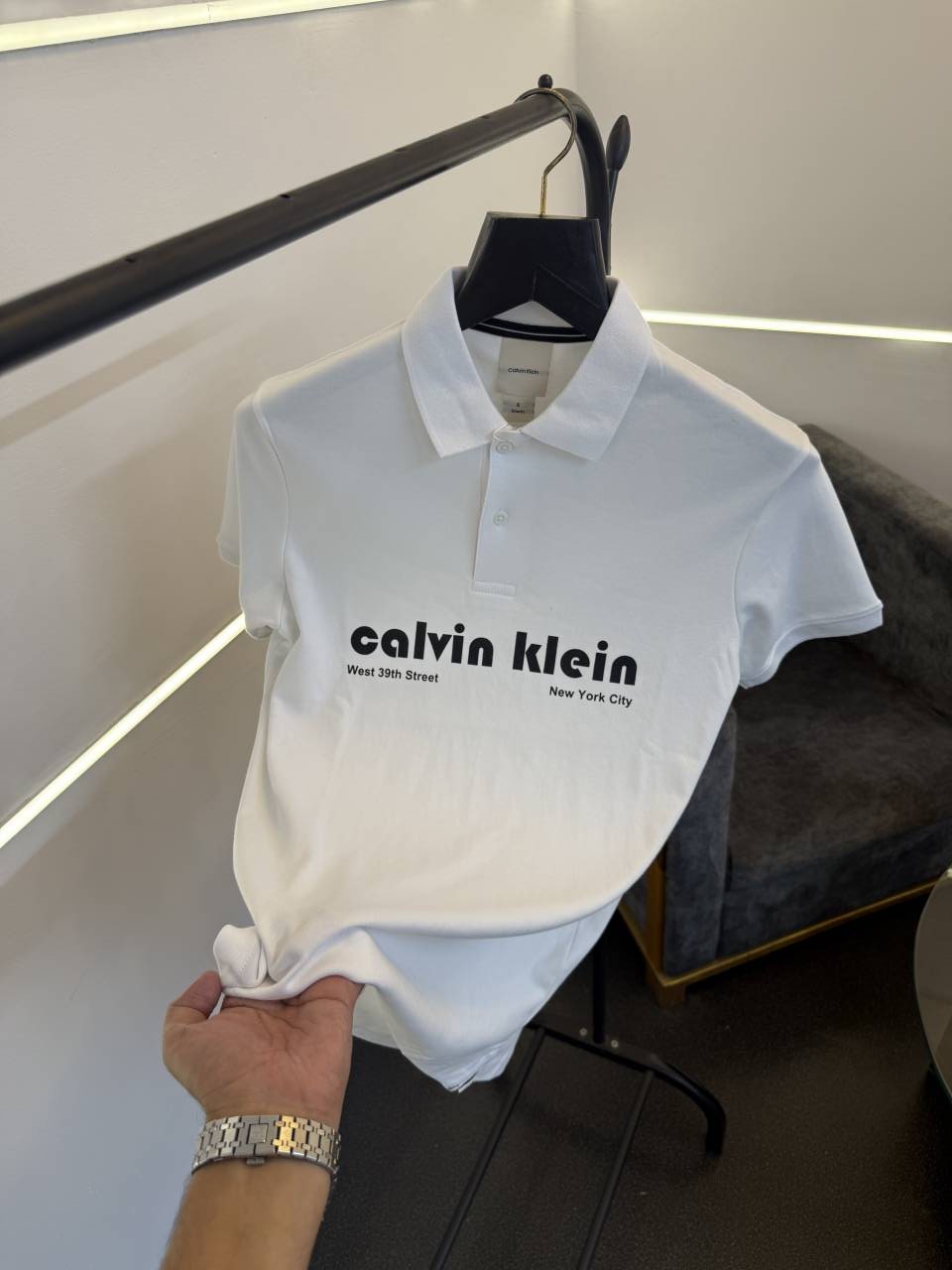 Calvin kline imported polo tshirt white sale