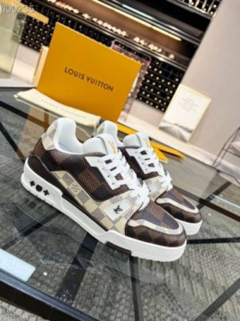 vuitto nn lv Trainer sneaker checkered brown with full kit