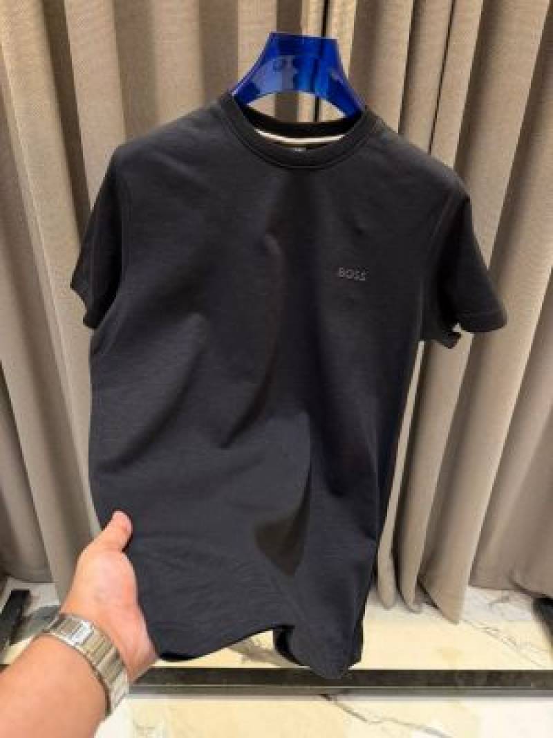 Boss Chest Logo Round Neck T-shirt Black