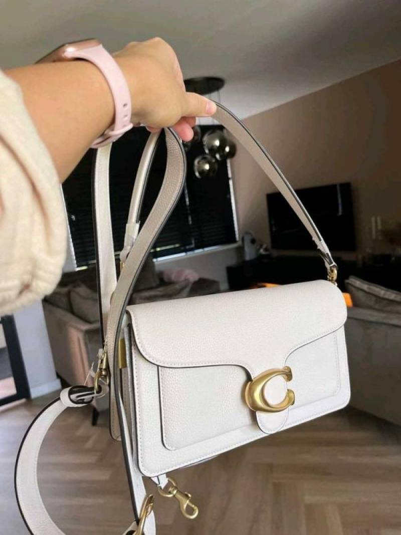 Coaach Tabby 26 Exclusive Quality Shoulder Bag With OG Box & Dust Bag & 2 Belts (White - 1204)
