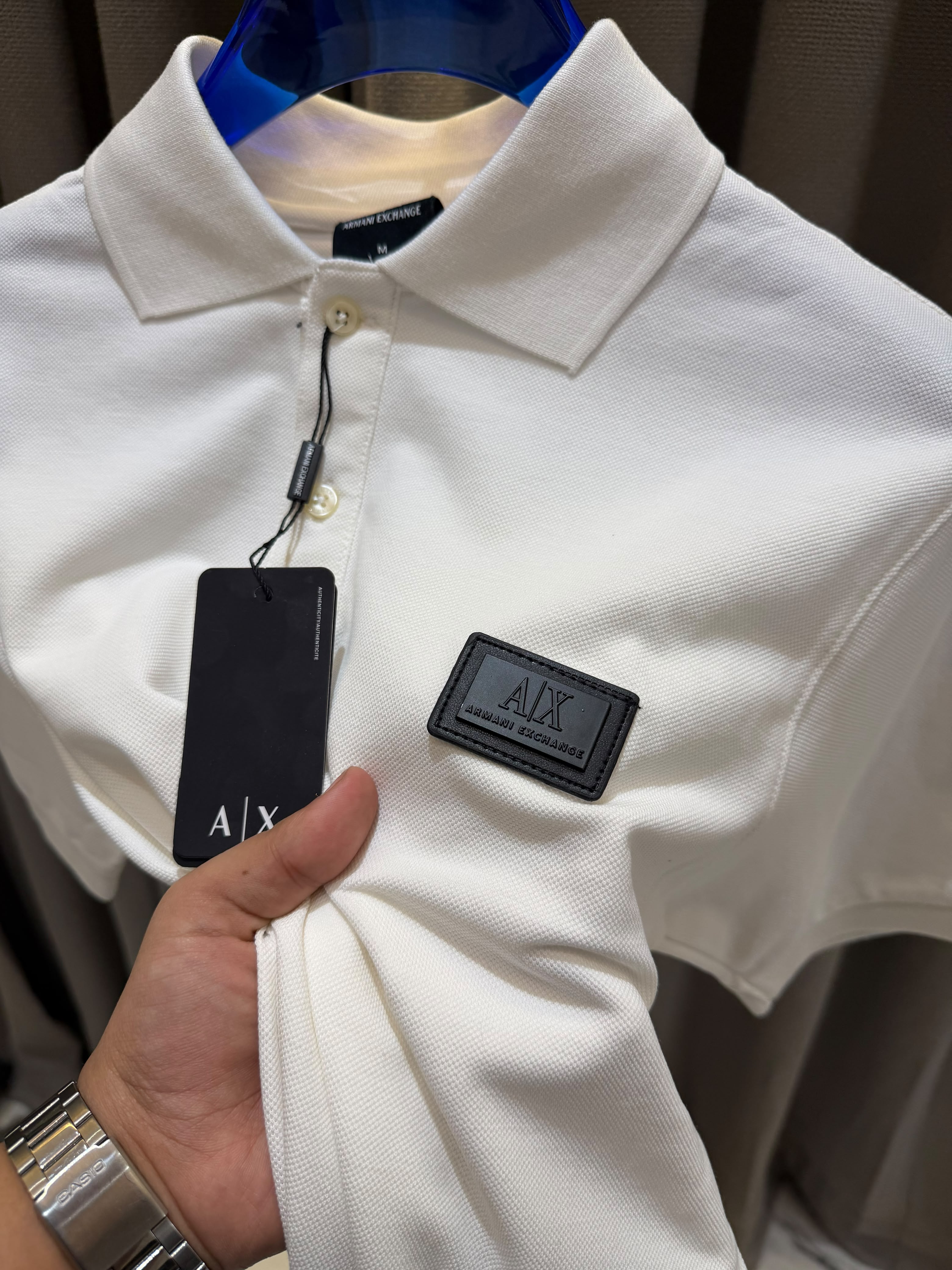 AX Chest Logo Polo T-shirt White