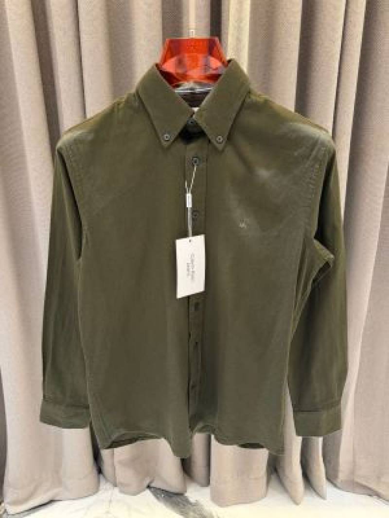Calvin Kline Chest Logo Full Sleeves Shirt Green