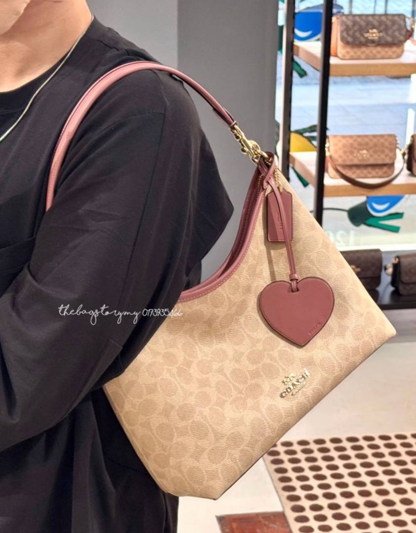 Coacch Laurel Special Edition PinkHeart Hobo Tote With OriginalBox DustCover Tag