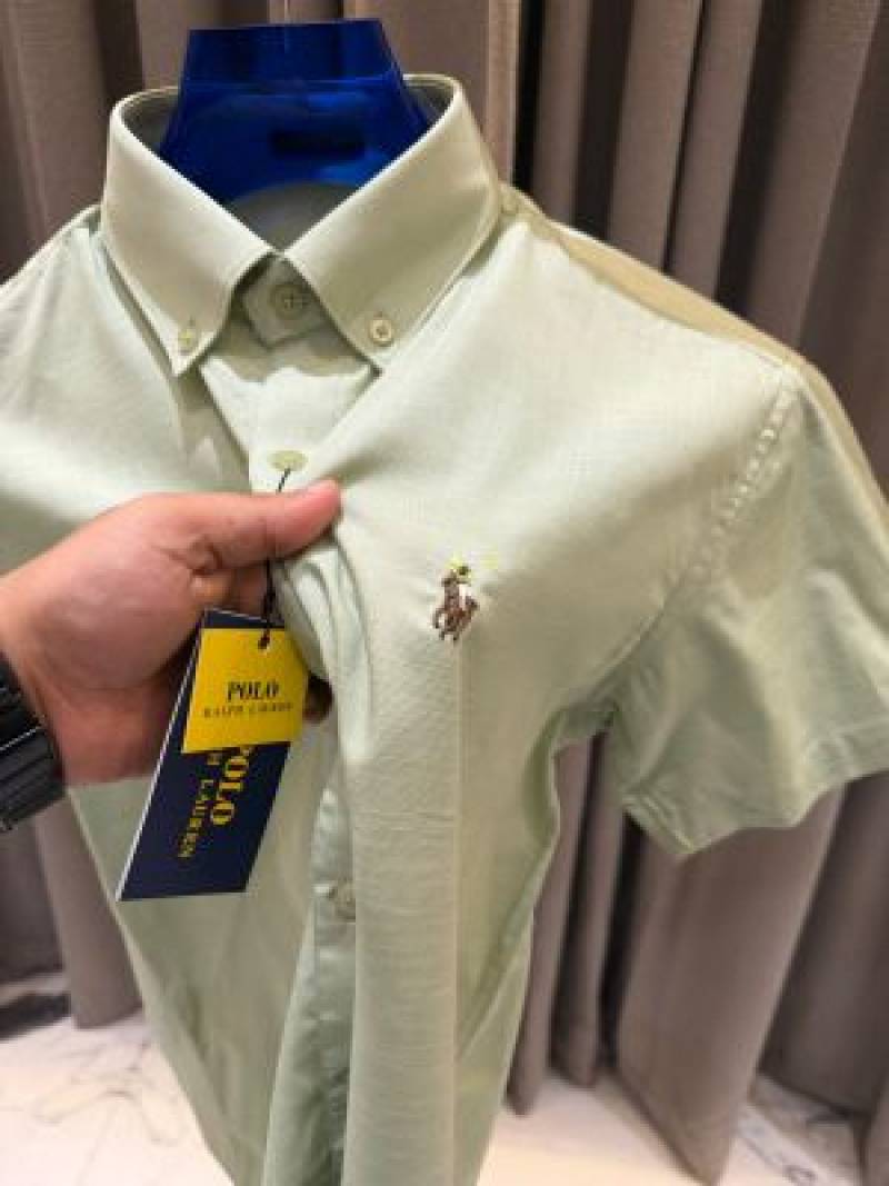 Ralph Lauren Chest Logo Half Sleeves Shirt Pista Green